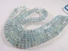 Moss Aquamarine Far Smooth Roundelle Beads